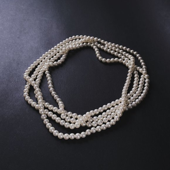 Sarah Coventry Jewelry - Vintage Sarah Coventry 91" Faux Cream Pearl Beaded 1920's Layering Necklace